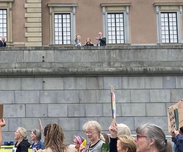 Protest in Stockholm, Sweden, at the opening of Swedish Parliament